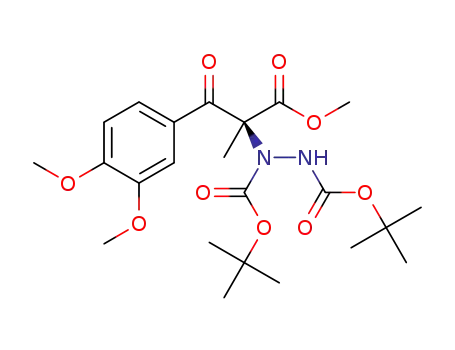 Molecular Structure of 1281895-44-0 ((+)-1-[(1S)-1-(3,4-dimethoxybenzoyl)-2-methoxy-1-methyl-2-oxoethyl]-1,2-hydrazinedicarboxylic acid 1,2-di-tert-butylester)