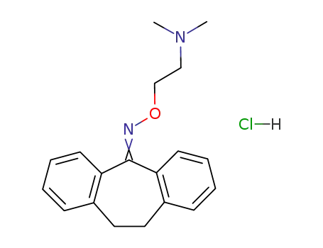 Molecular Structure of 4985-15-3 (10,11-dihydro-5H-dibenzo[a,d]cyclohepten-5-one O-[2-(dimethylamino)ethyl]oxime monohydrochloride)