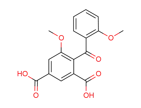 Molecular Structure of 1019637-61-6 (4-(2-methoxybenzoyl)-5-methoxybenzene-1,3-dicarboxylic acid)