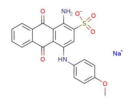 2-Anthracenesulfonicacid, 1-amino-9,10-dihydro-4-[(4-methoxyphenyl)amino]-9,10-dioxo-, sodium salt(1:1)
