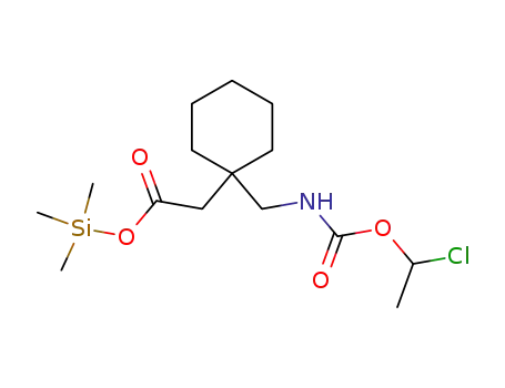 Molecular Structure of 649748-02-7 (Cyclohexaneacetic acid, 1-[[[(1-chloroethoxy)carbonyl]amino]methyl]-,
trimethylsilyl ester)