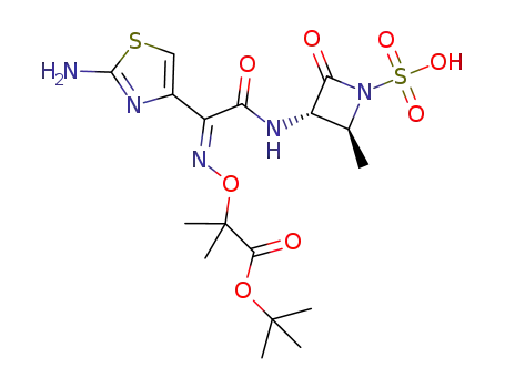 Molecular Structure of 330944-50-8 ([3S-[3α(Z),4β]]-3-[[(2-amino-4-thiazolyl)[(1-t-butoxycarbonyl-1-methylethoxy)imino]acetyl]amino]-4-methyl-2-oxo-1-azetidinesulfonic acid)