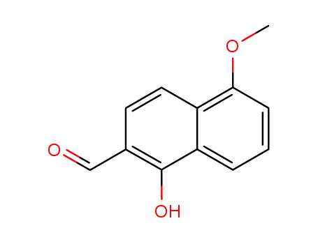 Molecular Structure of 117661-40-2 (2-Naphthalenecarboxaldehyde, 1-hydroxy-5-methoxy-)
