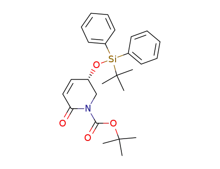 Molecular Structure of 176966-78-2 (tert-butyl (5S)-5-(tert-butyldiphenylsilyloxy)-3,4-dehydro-piperidine-2-one-1-carboxylate)