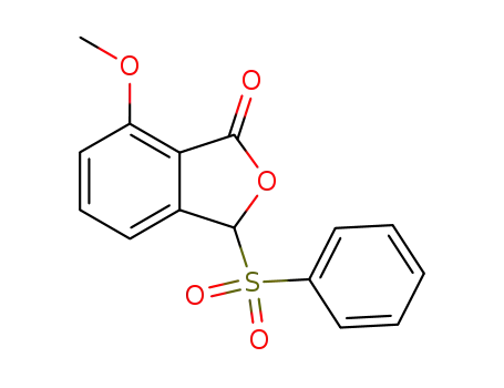 Molecular Structure of 65131-09-1 (7-METHOXY-3-PHENYLSULFONYL-1(3H)-ISOBENZOFURANONE)