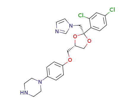 rel-1-(4-(((2R,4S)-2-((1H-Imidazol-1-yl)methyl)-2-(2,4-dichlorophenyl)-1,3-dioxolan-4-yl)methoxy)phenyl)piperazine