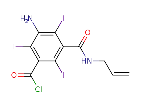 Molecular Structure of 1071506-72-3 (5-amino-3-allylcarbamoyl-2,4,6-triiodobenzoyl chloride)
