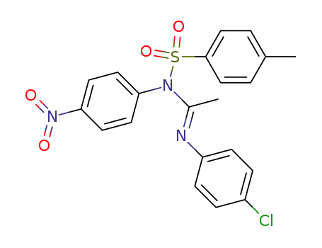 Molecular Structure of 128812-90-8 (N<sup>1</sup>-Tosyl-N<sup>1</sup>-(p-nitrophenyl)-N<sup>2</sup>-(p-chlorphenyl)acetamidine)