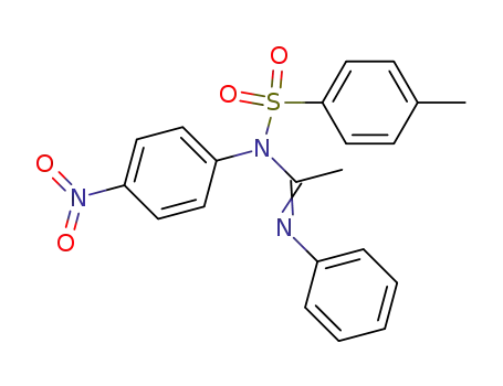 Molecular Structure of 134899-56-2 (4-Methyl-N-(4-nitro-phenyl)-N-{1-[(E)-phenylimino]-ethyl}-benzenesulfonamide)
