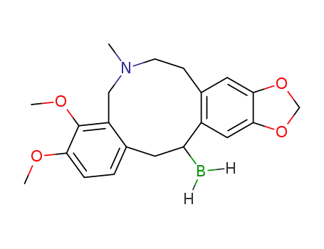 Molecular Structure of 883867-23-0 (14-boranyl-3,4-dimethoxy-6-methyl-5,6,7,8,14,15-hexahydro-benzo[<i>c</i>][1,3]dioxolo[4',5':4,5]benzo[1,2-<i>g</i>]azecine)