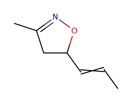 Molecular Structure of 13608-39-4 (Isoxazole, 4,5-dihydro-3-methyl-5-(1-propenyl)-)