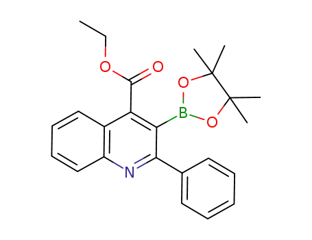 Molecular Structure of 1000007-26-0 (2-phenyl-3-(4,4,5,5-tetramethyl-[1,3,2]dioxaborolan-2-yl)-quinoline-4-carboxylic acid ethyl ester)
