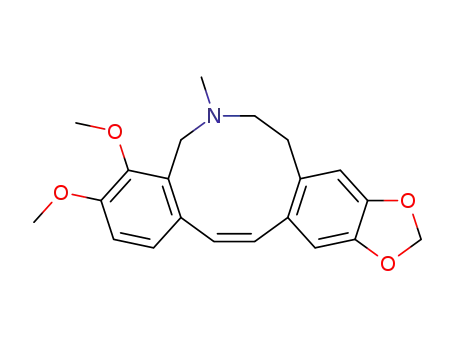 Molecular Structure of 41759-45-9 ((<i>Z</i>)-3,4-dimethoxy-6-methyl-5,6,7,8-tetrahydro-benzo[<i>c</i>][1,3]dioxolo[4',5':4,5]benzo[1,2-<i>g</i>]azecine)