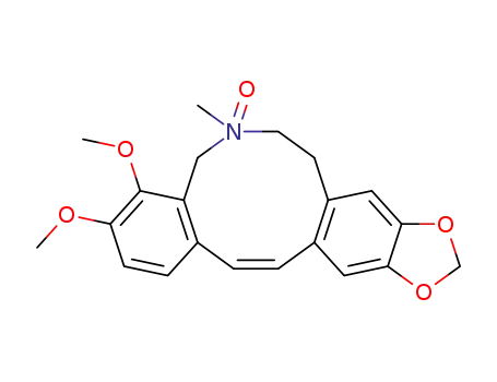 Molecular Structure of 41759-48-2 ((14<i>Z</i>)-3,4-dimethoxy-6-methyl-5,6,7,8-tetrahydro-benzo[<i>c</i>][1,3]dioxolo[4',5':4,5]benzo[1,2-<i>g</i>]azecine 6-oxide)