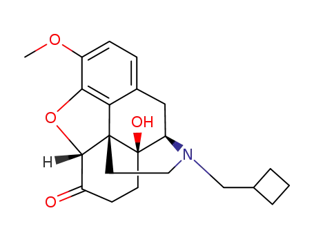 Molecular Structure of 64643-71-6 ((5alpha)-17-(cyclobutylmethyl)-4,5-epoxy-14-hydroxy-3-methoxymorphinan-6-one)