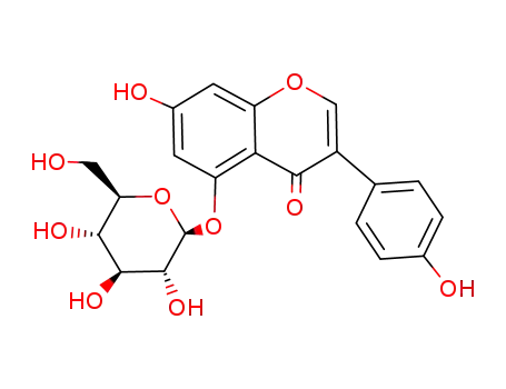 Molecular Structure of 128508-06-5 (5-O-β-D-glucopyranosylgenistein)