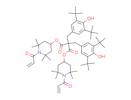 Propanedioic acid,2,2-bis[[3,5-bis(1,1-dimethylethyl)-4-hydroxyphenyl]methyl]-,1,3-bis[2,2,6,6-tetramethyl-1-(1-oxo-2-propen-1-yl)-4-piperidinyl] ester