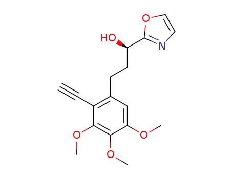 Molecular Structure of 206195-30-4 ((1R)-3-(2-ethynyl-3,4,5-trimethoxyphenyl)-1-(1,3-oxazol-2-yl)propan-1-ol)