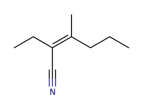 Molecular Structure of 63967-54-4 ((2E)-2-ethyl-3-methylhex-2-enenitrile)