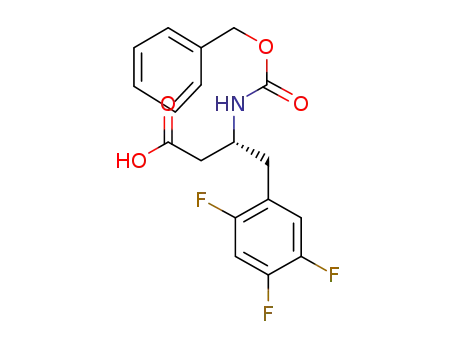Molecular Structure of 1246960-25-7 ((R)-3-(((benzyloxy)carbonyl)amino)-4-(2,4,5-trifluorophenyl)butanoic acid)