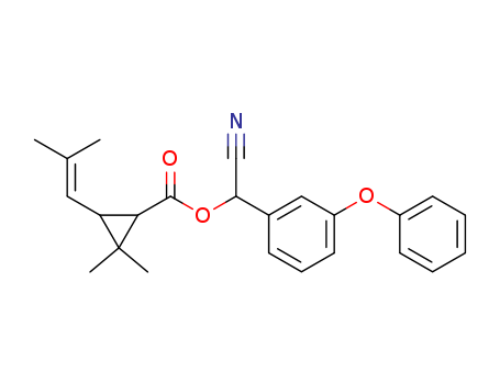 Cyclopropanecarboxylicacid, 2,2-dimethyl-3-(2-methyl-1-propen-1-yl)-, cyano(3-phenoxyphenyl)methylester