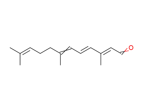 Molecular Structure of 13832-89-8 (3,7,11-trimethyldodeca-2,4,6,10-tetraenal)