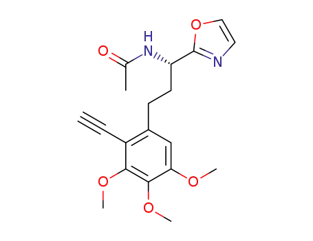Molecular Structure of 206195-23-5 ((S)-N-acetyl-3-(2-ethynyl-3,4,5-trimethoxyphenyl)-1-(2-oxazolyl)-propylamine)