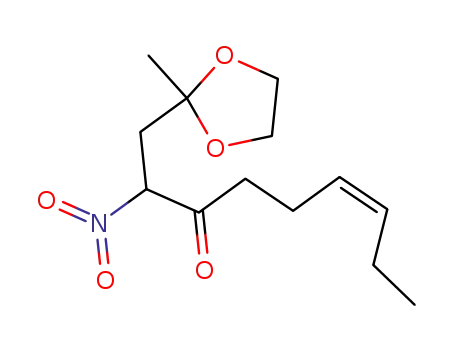 Molecular Structure of 89329-55-5 (6-Nonen-3-one, 1-(2-methyl-1,3-dioxolan-2-yl)-2-nitro-, (Z)-)