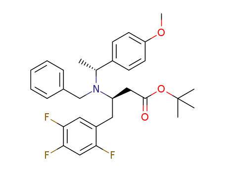 Molecular Structure of 1380521-86-7 (tert-butyl (R,R)-3-[N-benzyl-N-(α-methyl-p-methoxybenzyl)amino]-4-(2',4',5'-trifluorophenyl)butanoate)