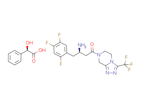 7-[(3R)-3-amino-1-oxo-4-(2,4,5-trifluorophenyl)butyl]-5,6,7,8-tetrahydro-3-(trifluoromethyl)-1,2,4-triazolo[4,3-a]pyrazine (-)-mandelate