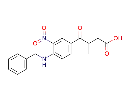 Molecular Structure of 85633-97-2 (4-(4-(benzylamino)-3-nitrophenyl)-3-methyl-4-oxobutanoic acid)
