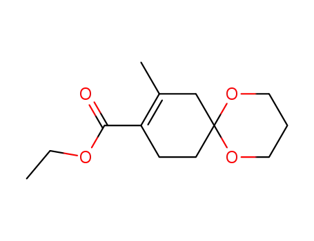 Molecular Structure of 94400-23-4 (1,5-Dioxaspiro[5.5]undec-8-ene-9-carboxylic acid, 8-methyl-, ethyl
ester)