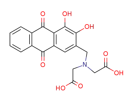 Molecular Structure of 3952-78-1 (Glycine,N-(carboxymethyl)-N-[(9,10-dihydro-3,4-dihydroxy-9,10-dioxo-2-anthracenyl)methyl]-)