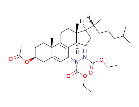 Molecular Structure of 3914-89-4 (7α-<NN'-bis(ethoxycarbonyl)hydrazino>cholesta-5,8-dien-3β-yl acetate)