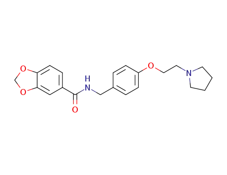Molecular Structure of 122892-32-4 (1,3-BENZODIOXOLE-5-CARBOXAMIDE, N-[[4-[2-(1-PYRROLIDINYL)ETHOXY]PHENYL]METHYL]-)