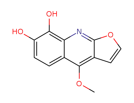 Molecular Structure of 119188-51-1 (4-methoxyfuro[2,3-b]quinoline-7,8-diol)