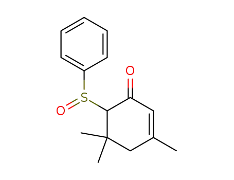 Molecular Structure of 107742-85-8 (6-Benzenesulfinyl-3,5,5-trimethyl-cyclohex-2-enone)