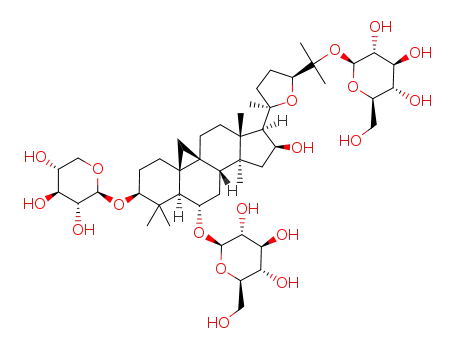 2-(Hydroxymethyl)-6-[[14-hydroxy-7,7,12,16-tetramethyl-15-[2-methyl-5-[2-[3,4,5-trihydroxy-6-(hydroxymethyl)oxan-2-yl]oxypropan-2-yl]oxolan-2-yl]-6-(3,4,5-trihydroxyoxan-2-yl)oxy-9-pentacyclo[9.7.0.01,3.03,8.012,16]octadecanyl]oxy]oxane-3,4,5-triol