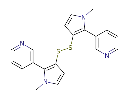 Molecular Structure of 73671-58-6 (bis-1-methyl-2-(3-pyridyl)pyrrol-3-yl disulphide)