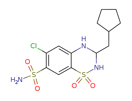 2H-1,2,4-Benzothiadiazine-7-sulfonamide,6-chloro-3-(cyclopentylmethyl)-3,4-dihydro-, 1,1-dioxide