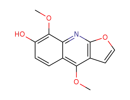 Molecular Structure of 5876-17-5 (4,8-Dimethoxyfuro[2,3-b]quinolin-7-ol)