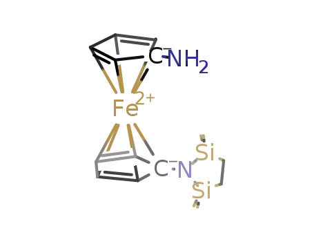 Molecular Structure of 727728-52-1 (1-amino-1'-(2,2,5,5-tetramethyl-1-aza-2,5-disilacyclopent-1-yl)ferrocene)