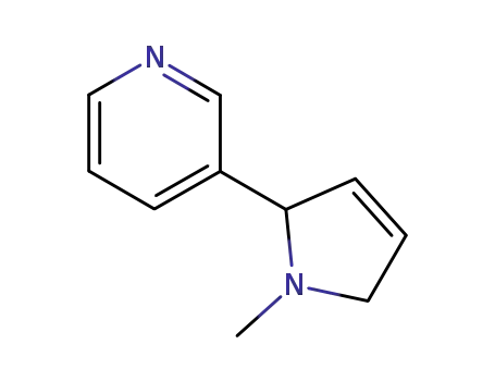 Molecular Structure of 21446-40-2 (1-methyl-2-(3-pyridyl)-3-pyrroline)
