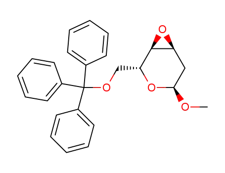 Molecular Structure of 73541-95-4 (methyl 3,4-anhydro-2-deoxy-6-O-(triphenylmethyl)-α-D-ribo-hexopyranoside)