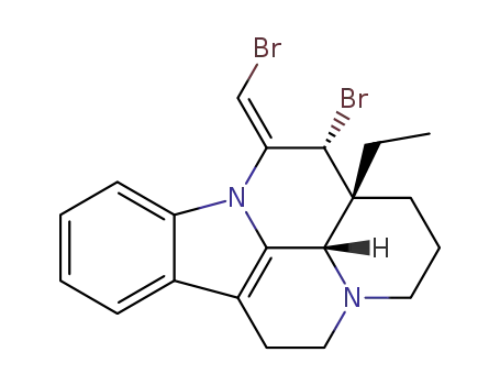 Molecular Structure of 186887-60-5 ((11R,11aR,11bS)-11-Bromo-10-[1-bromo-meth-(E)-ylidene]-11a-ethyl-2,3,4,5,10,11,11a,11b-octahydro-1H-3a,9b-diaza-benzo[cd]fluoranthene)