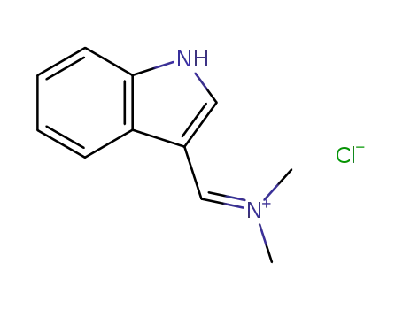 Molecular Structure of 65283-32-1 (Methanaminium, N-(1H-indol-3-ylmethylene)-N-methyl-, chloride)