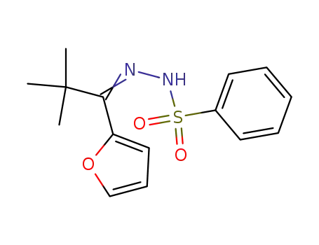 Molecular Structure of 556811-67-7 (1-(2'-furyl)-2,2-dimethylpropan-1-one benzenesulfonyl hydrazone)