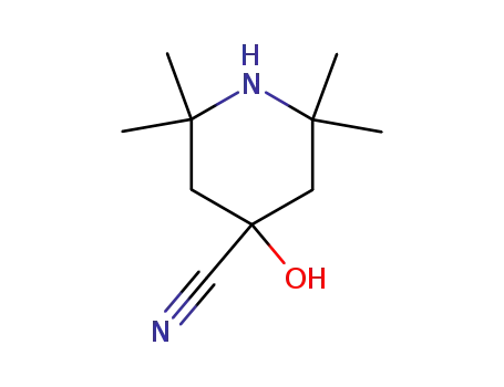 Molecular Structure of 23037-20-9 (4-hydroxy-2,2,6,6-tetramethylpiperidine-4-carbonitrile)