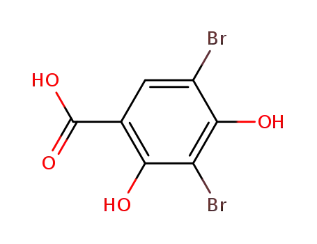 Molecular Structure of 3147-46-4 (Benzoic acid, 3,5-dibroMo-2,4-dihydroxy-)