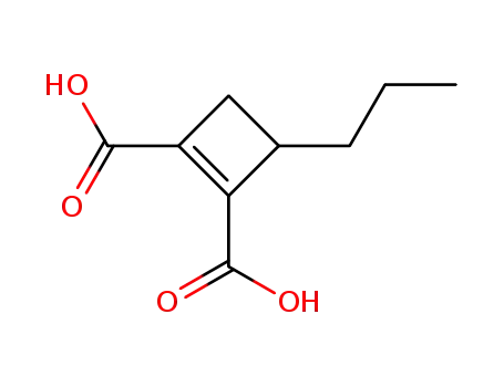 Molecular Structure of 144226-91-5 (3-n-propylcyclobut-1-en-1,2-dicarboxylic acid)